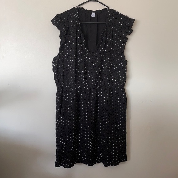Old Navy Waist-Defined Tie-Neck Dress Women polkadot  XXL - Picture 2 of 5